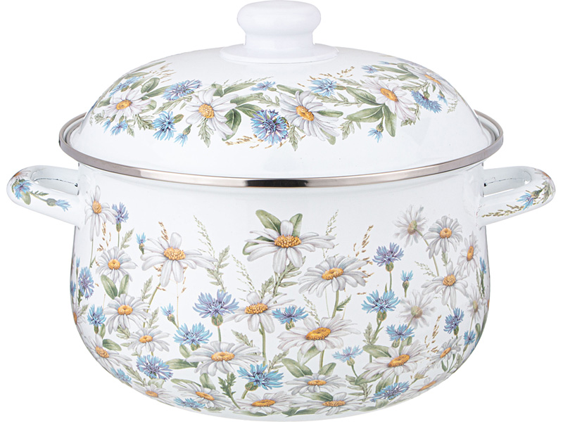 Кастрюля Агнесс с крышкой эмаль Сентимент 24х14см 5л арт.934-634 по цене 