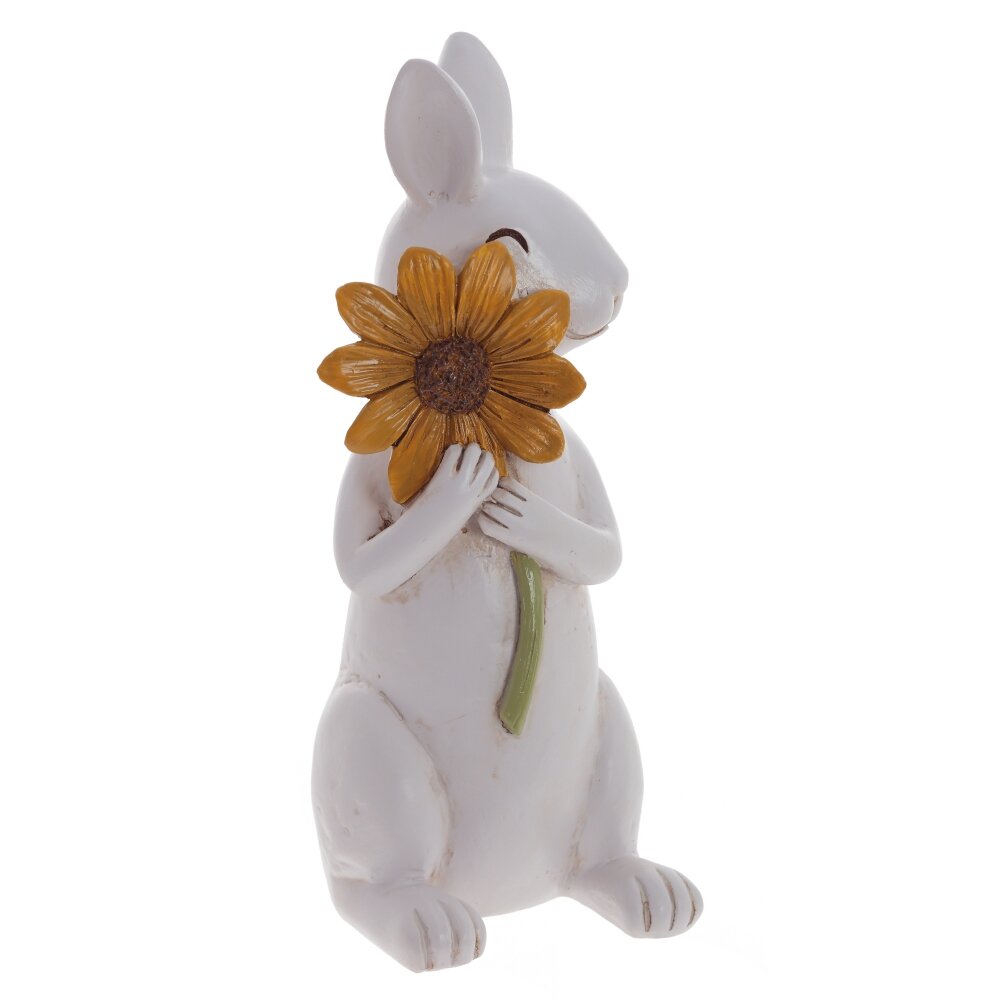 Фигурка декоративная Заяц с цветком 8х10х20см арт.797085 по цене 