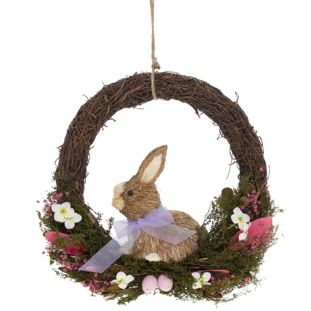 Изделие декоративное Венок бежевый 30х9х30см арт.747603 по цене 