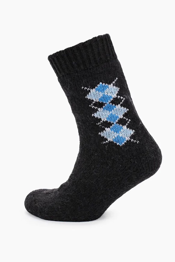 Носки мужские шерстяные Ромбы черные арт.N6R182-2 р.44-46 по цене 