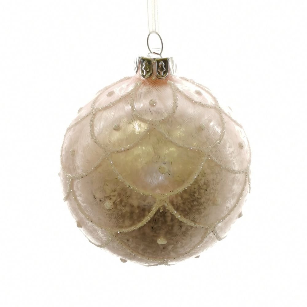 Украшение новогоднее Шар Узор, золото 8см по цене 