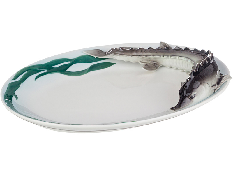 Блюдо Осетр овальное фарфор 28х20см арт.58-249 по цене 
