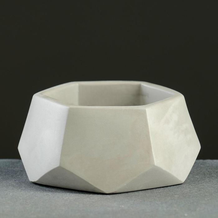 Кашпо ВипСет Техно, гипс серый 0,22л по цене 