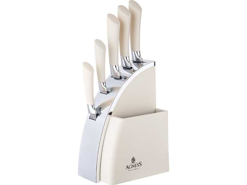 Набор ножей Агнесс на пластиковой подставке 6пр. арт.911-743 по цене 