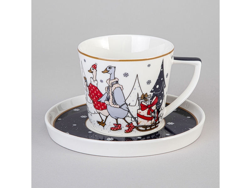 Пара чайная Лефард Семейное Рождество 250мл, фарфор арт.425-129 по цене 