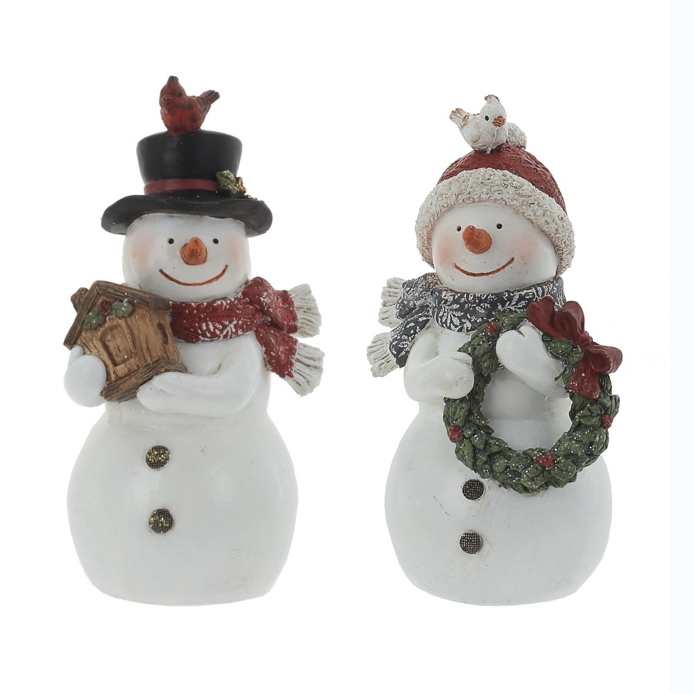 Фигурка декоративная Снеговик 8х7,5х15,5см полимерные материалы арт.764378 по цене 