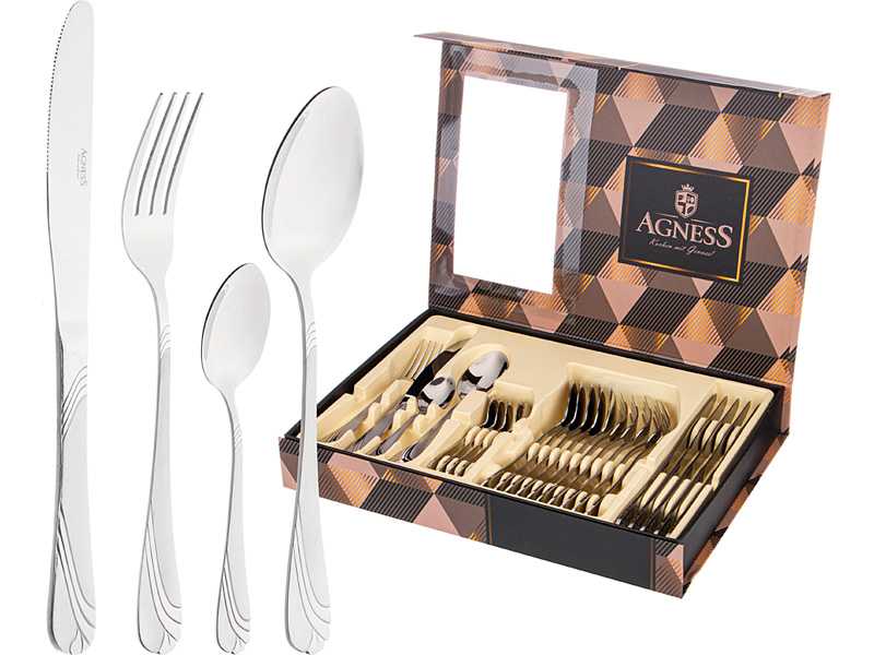 Набор столовых приборов Агнесс на 6 персон 24пр. арт. 942-046 по цене 