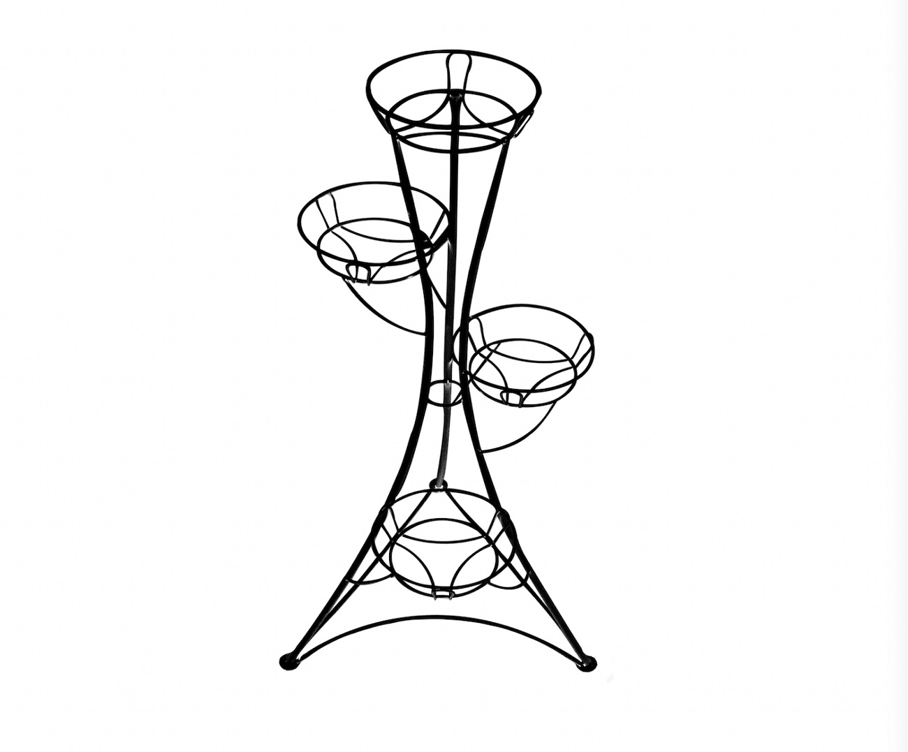 Подставка Классика на 4 цветка черная, металл арт.16050404 по цене 