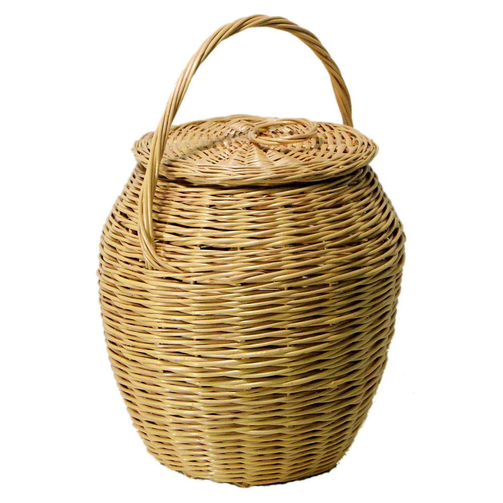 Корзина овощная круглая с крышкой 30см плетеная арт.НХП 056/1 по цене 