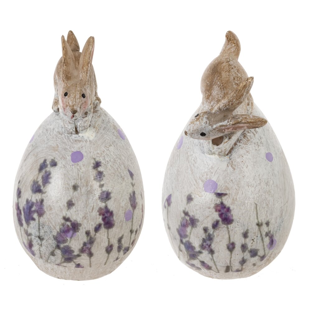 Фигурка декоративная Заяц на яйце 4х4х6 см 2в арт.816011 по цене 