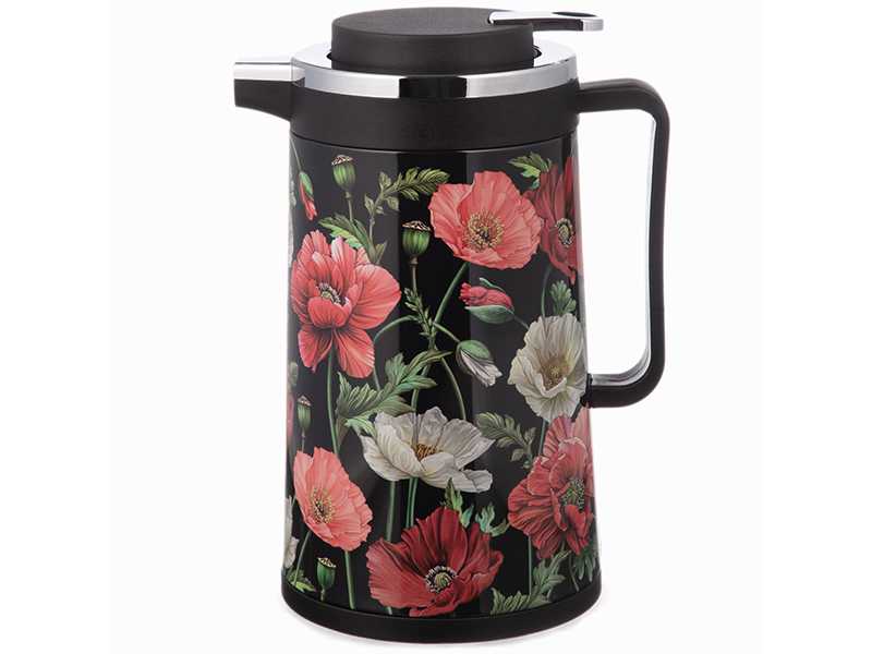 Термос со стеклянной колбой Маки 950мл, крышка с клапаном, стекло/пластик арт.734-205 по цене 