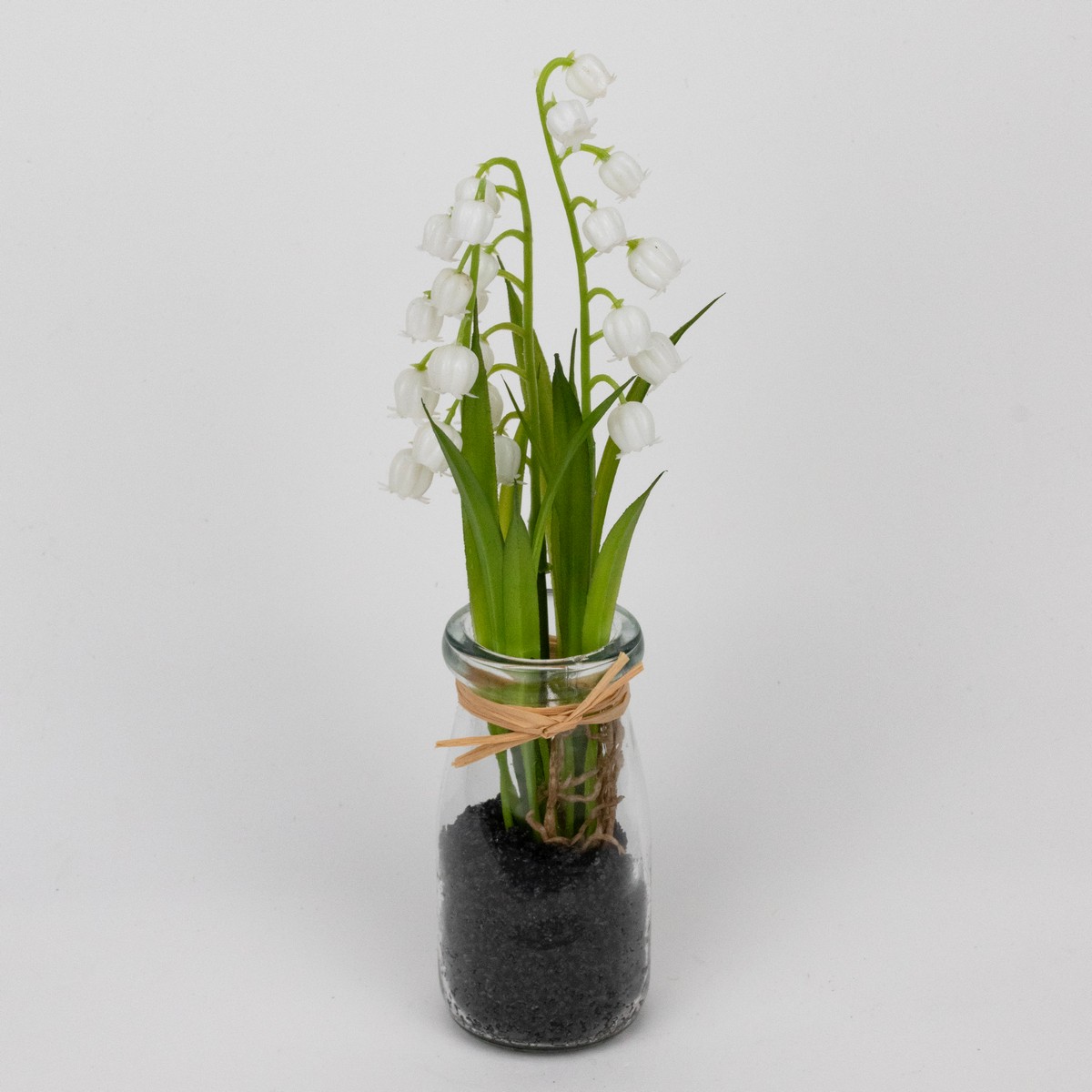 Цветок искусственный Ландыши в вазе 5х5х22см, белый по цене 