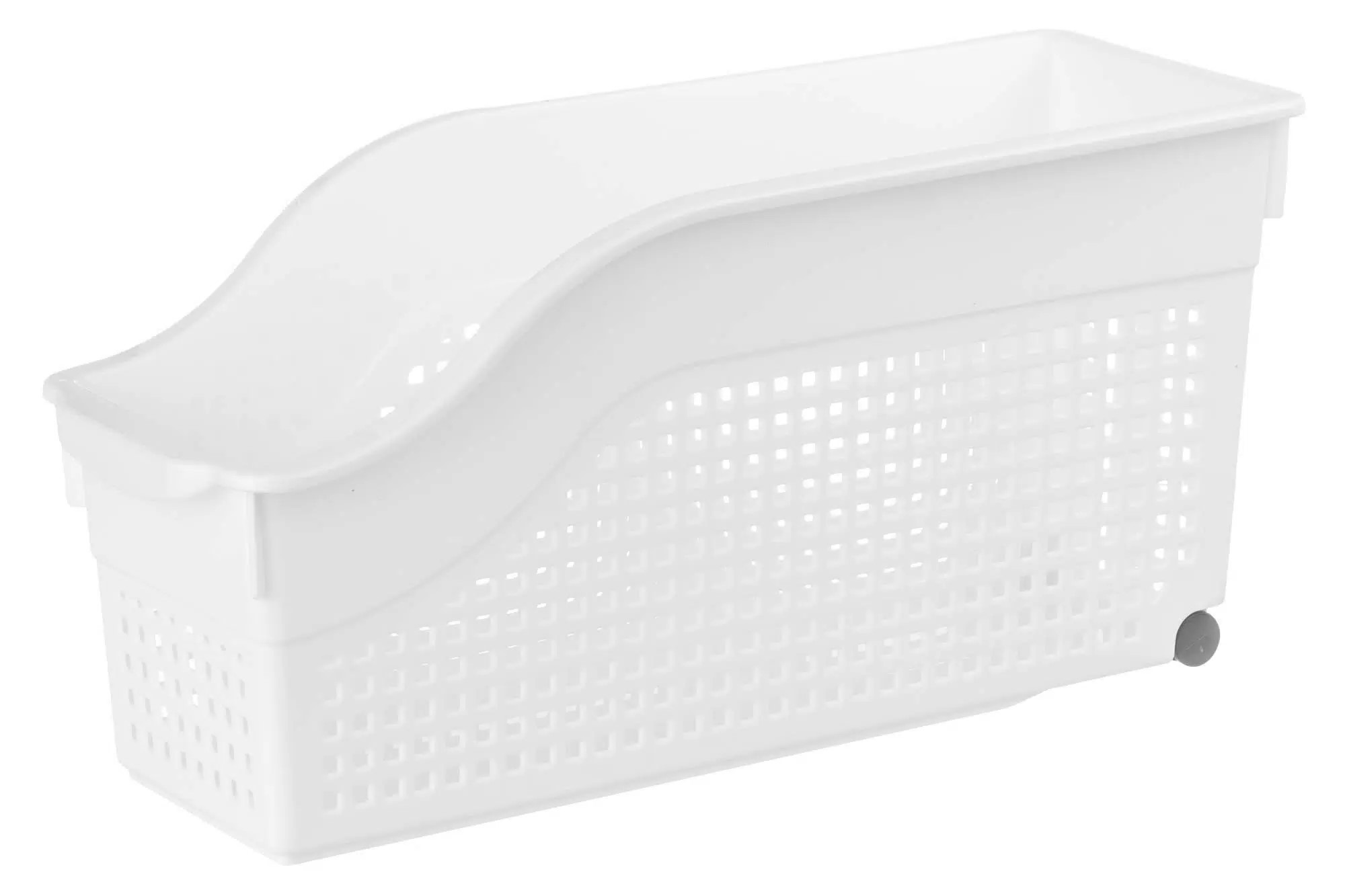 Контейнер Лофт хозяйственный на колесах узкий 35,5х13х17см белый по цене 