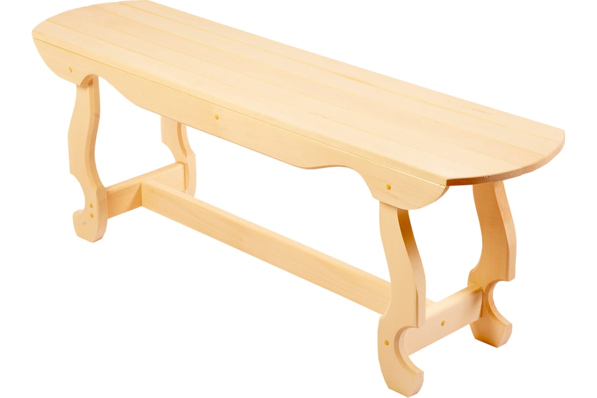 Лавка Банная линия Фигурная 120x35x43,5см липа арт.12-810 по цене 