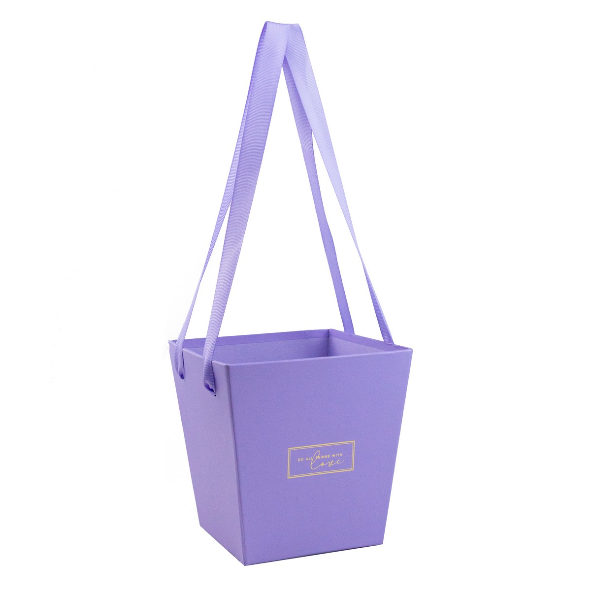 Сумка для цветов Трапеция 14,5х11х15см, сиреневый по цене 