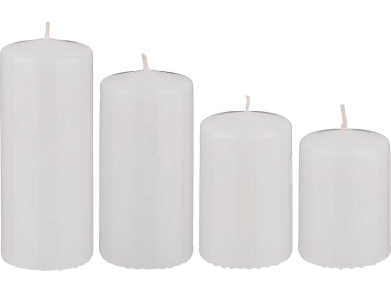 Набор свечей из 4 шт. 7/8/10/12х5см, белый арт.348-594 по цене 