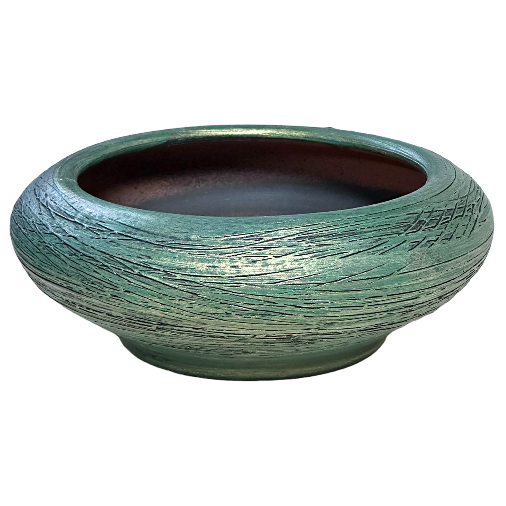 Кашпо Плошка 22см 1л керамика, зеленый арт.292707 по цене 