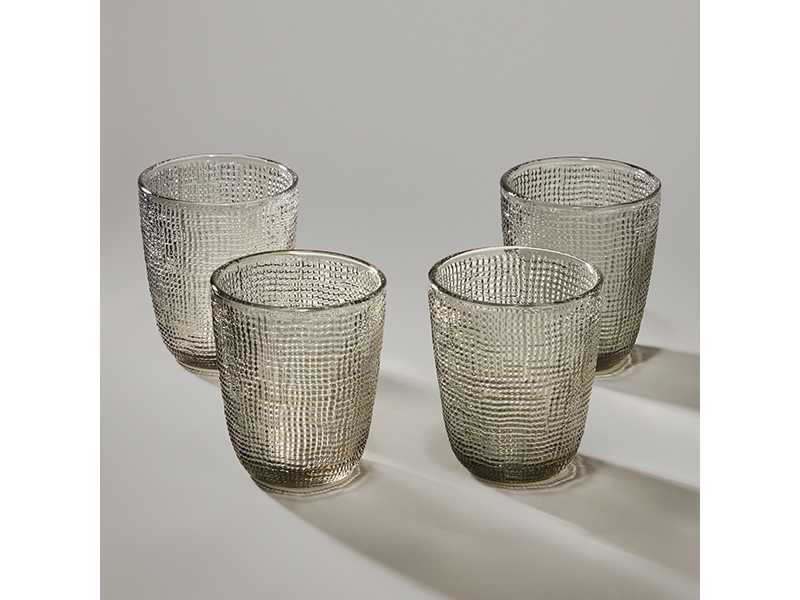 Набор стаканов Темпо 4шт 300мл серый, стекло арт.355-384 по цене 