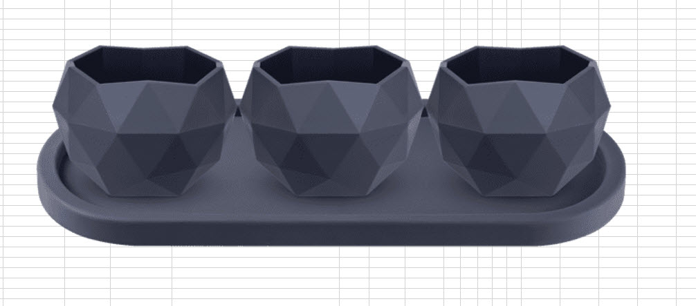 Кашпо Топаз 0,45л на подставке Амалия антрацит, пластик арт.КШ-0712 по цене 