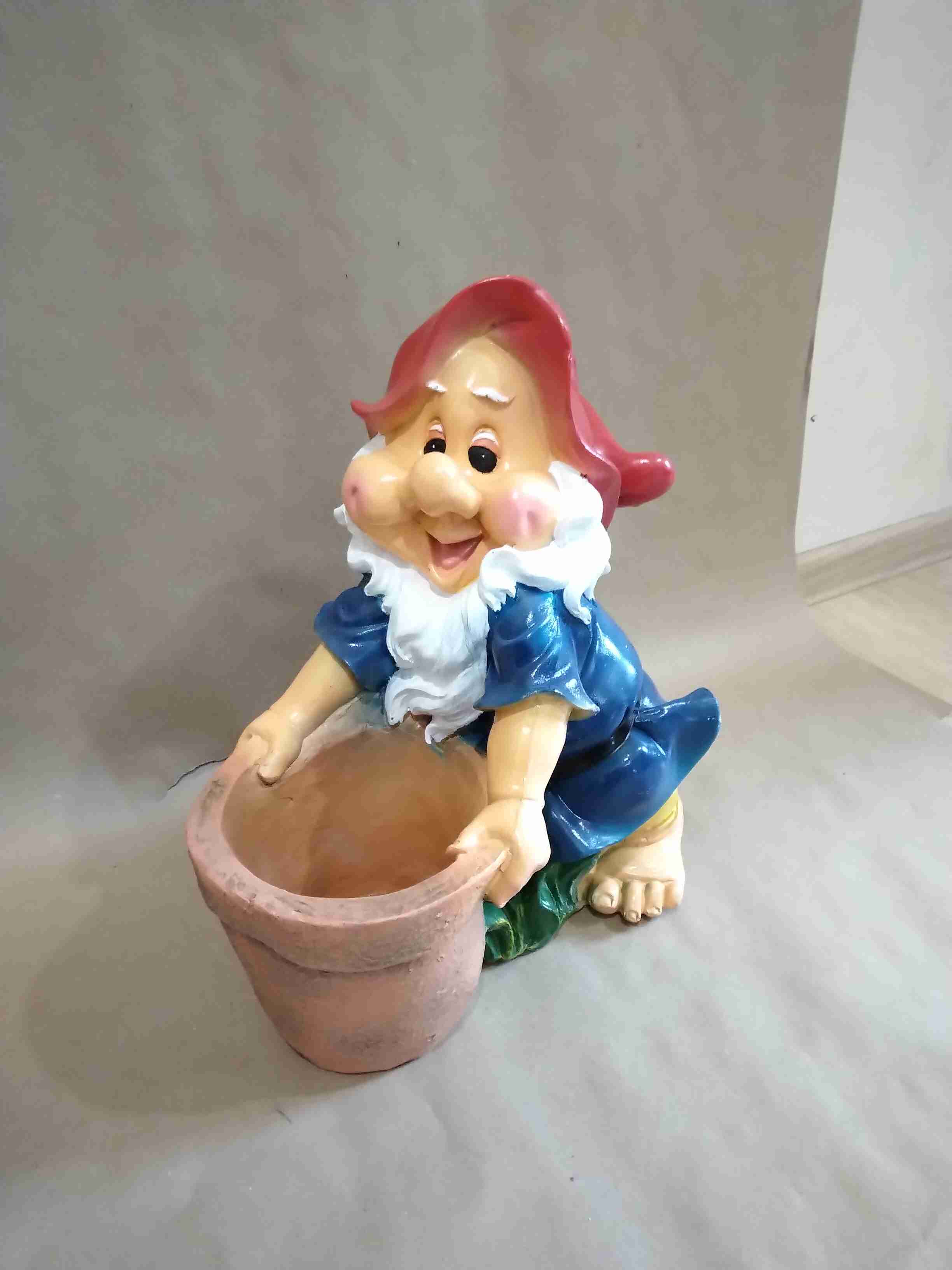 Фигура Гном с горшком 40х15см, полистоун арт.ФП168 по цене 