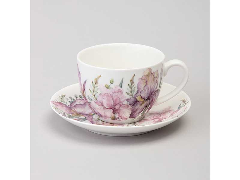 Пара чайная Лефард Ирисы 275мл, фарфор арт.425-148 по цене 