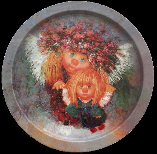 Поднос Мамина радость 28,2х1,6см, металл арт.PD163 по цене 