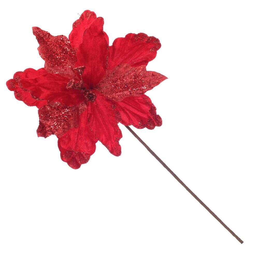 Цветок искусственный Пуансеттия 19х19х30см арт.813636 по цене 