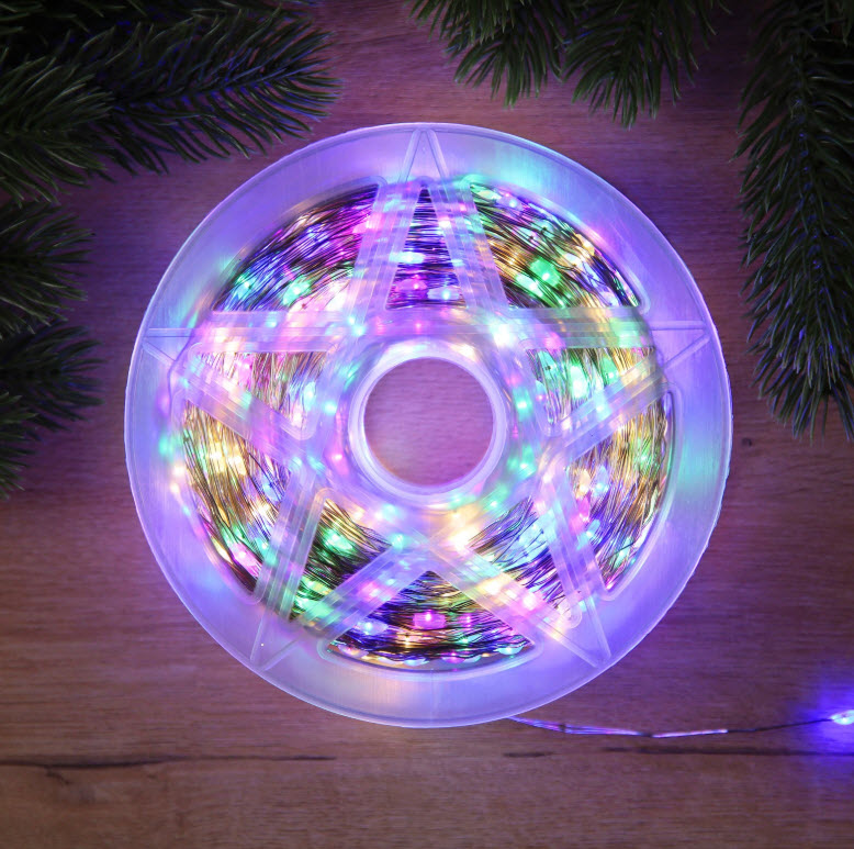 Электрогирлянда Нить 200м Роса 2000 светодиодов, мульти арт.10547397 по цене 