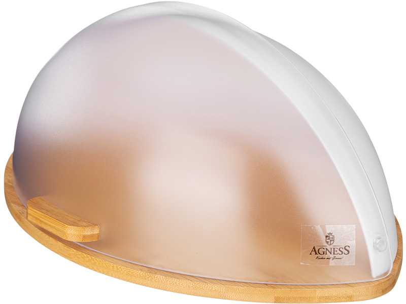 Хлебница Агнесс деревянная с пластиковой крышкой бежевый арт.938-071 по цене 