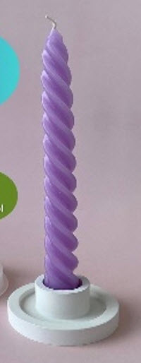 Набор конусных свечей 2шт 29х2,2см, лавандовый по цене 