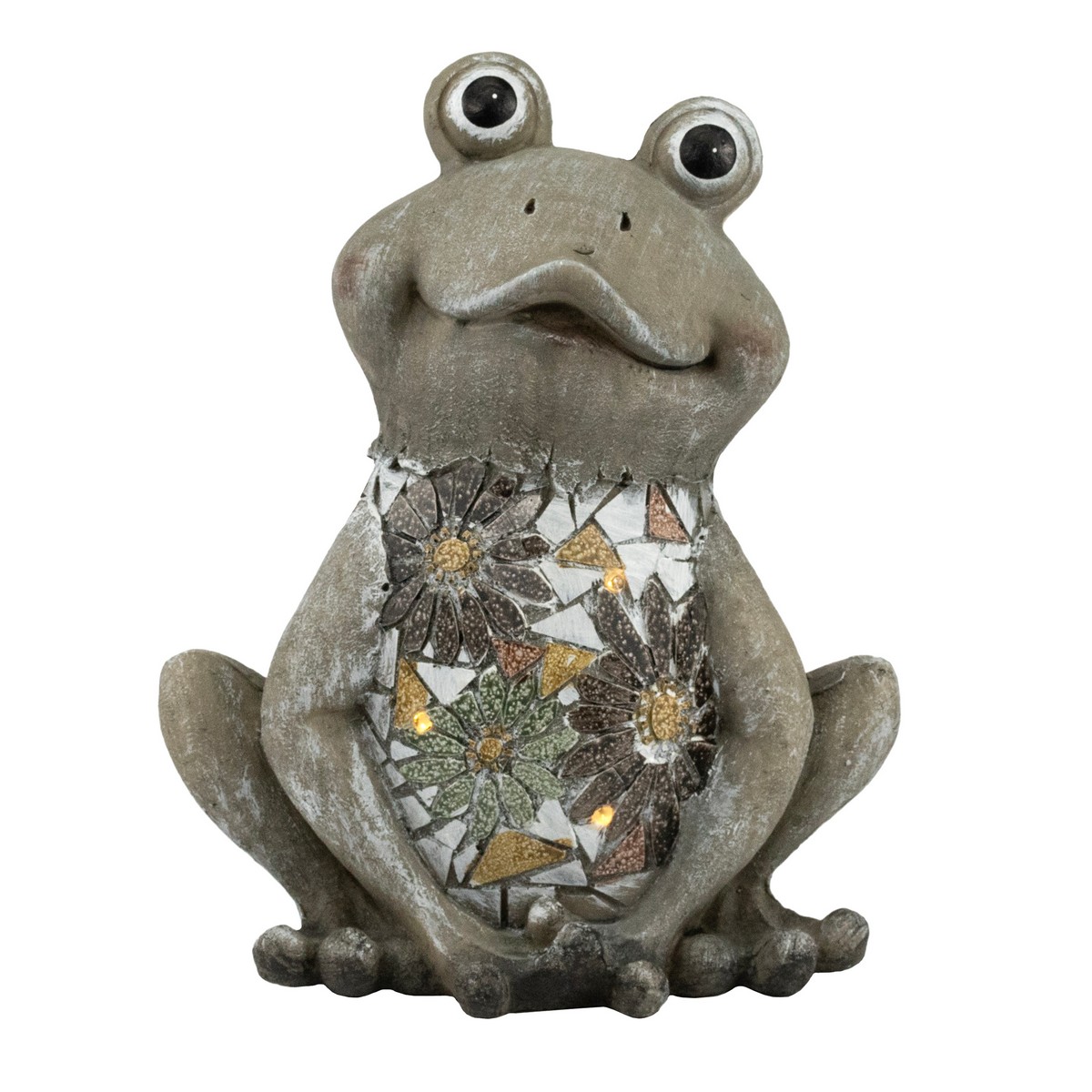 Фигура садовая на солнечной батарее Лягушка, керамика 32x26х18см, серый арт.к000032325 по цене 