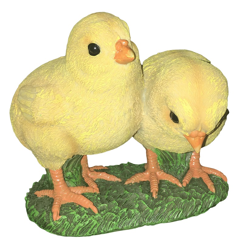 Фигура декоративная садовая Цыплята пара полистоун 13х10х7см по цене 