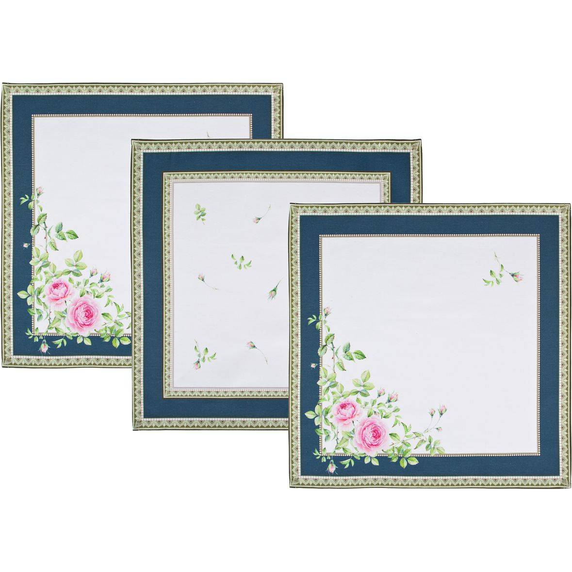 Набор салфеток 3шт Гарден хлопок изумруд 40х40см по цене 