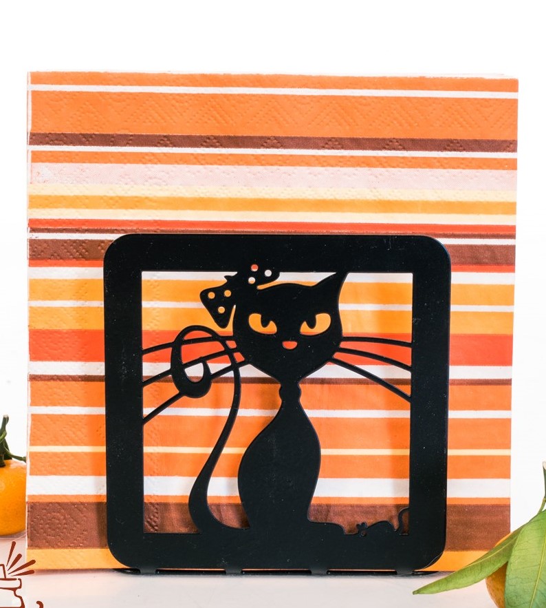 Салфетница Кошка, металл арт.703-018B по цене 