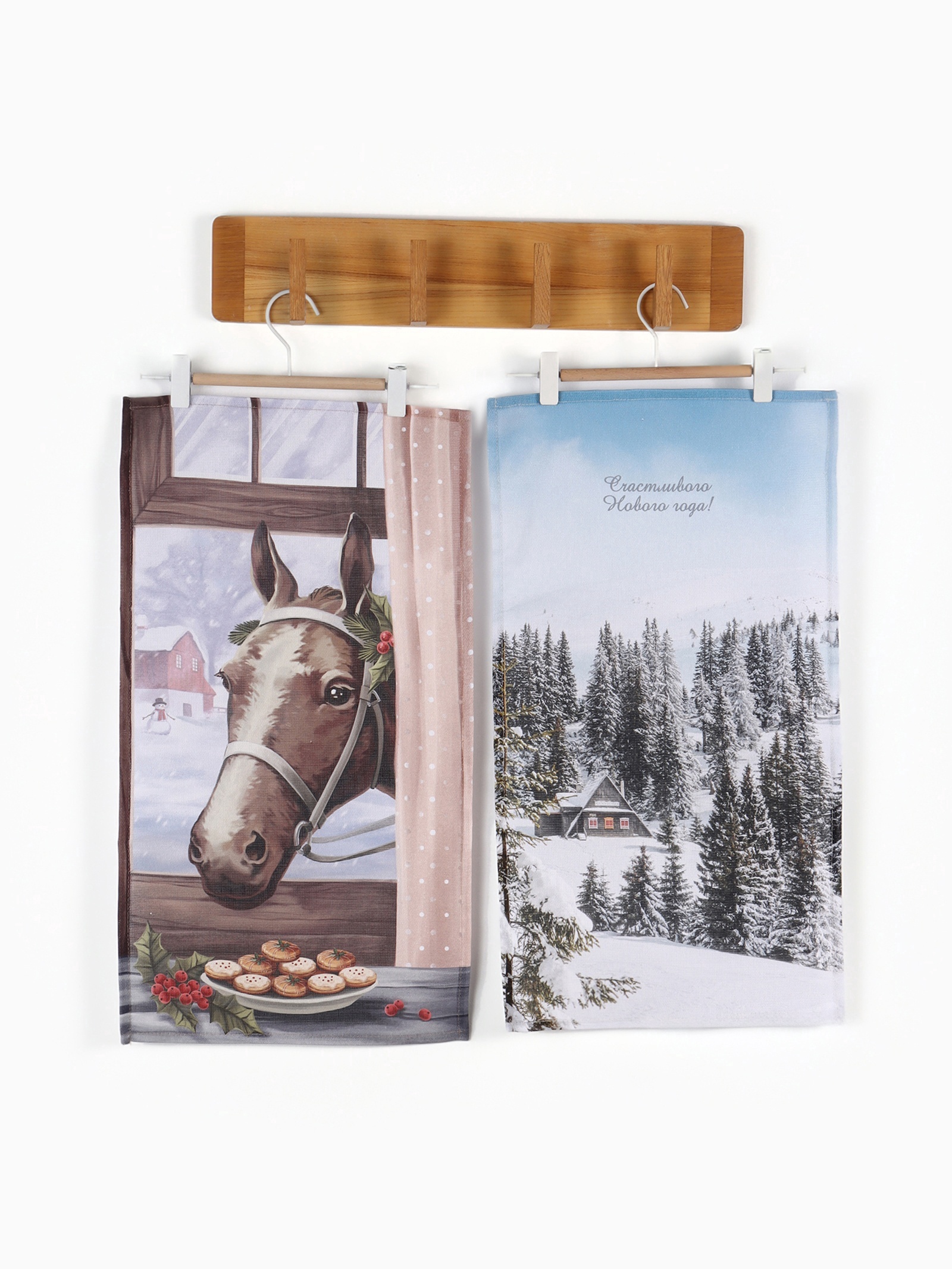 Набор кухонных полотенец Доляна Зимняя сказка 35×60см 2шт, хлопок арт.10900091 по цене 