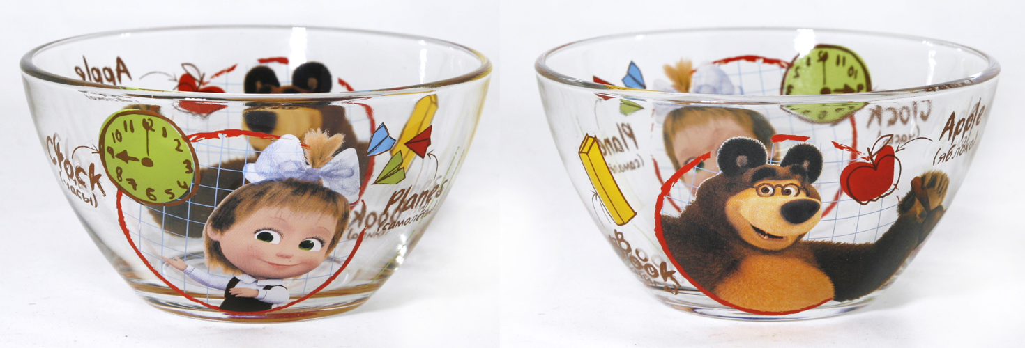 Салатник Маша и Медведь. Школа 13см, стекло арт.ММС130-4 по цене 