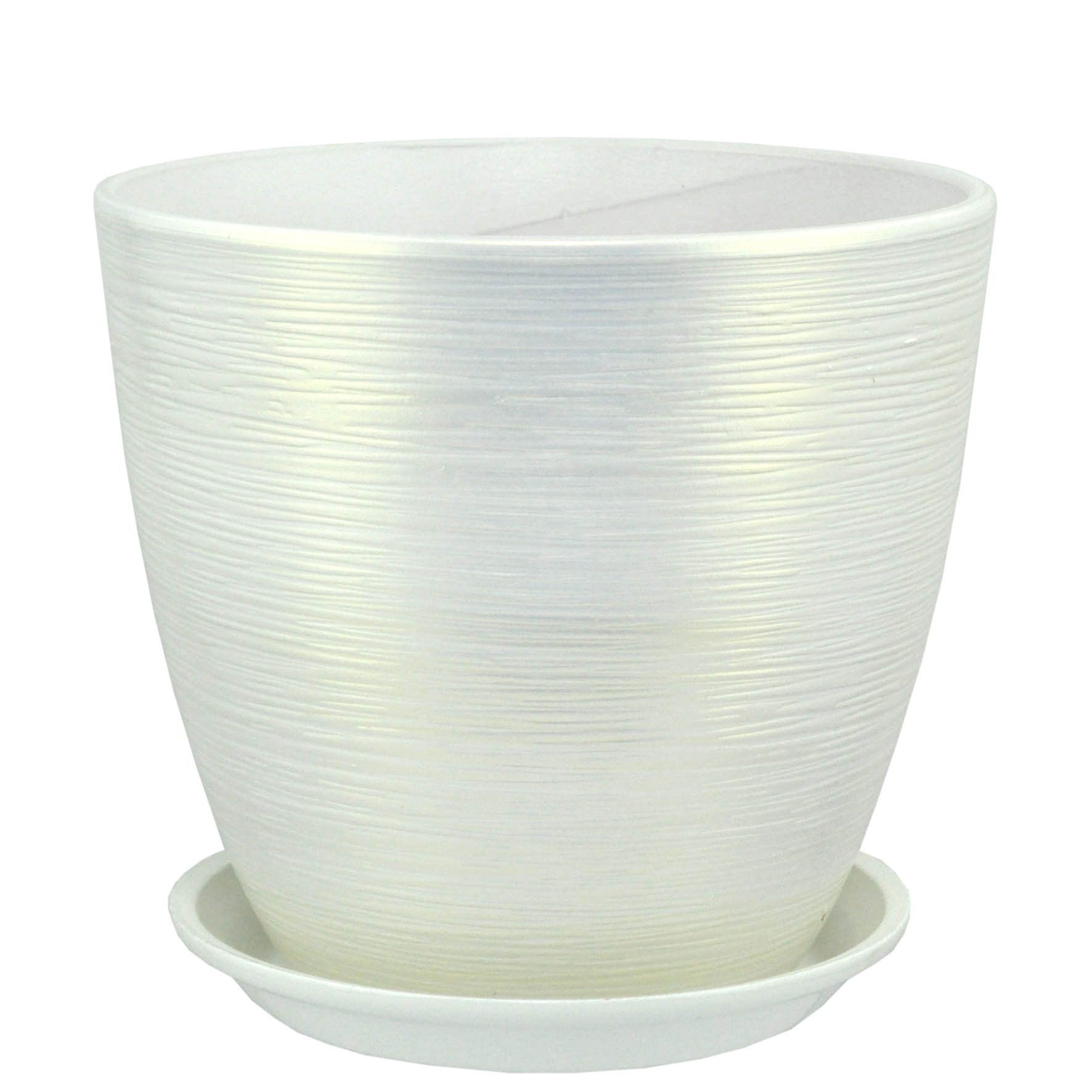 Горшок бутон Перламутр 18см 3,2л керамика, белый арт.674701 по цене 