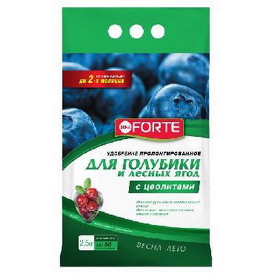 Удобрение сухое БОНА ФОРТЕ для голубики и лесных ягод минеральное 2,5кг по цене 