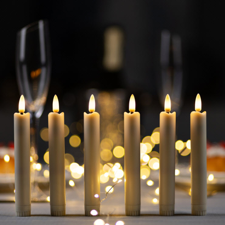 Свеча светодиодная восковая Классика 16,5см набор 6шт арт.10511874 по цене 