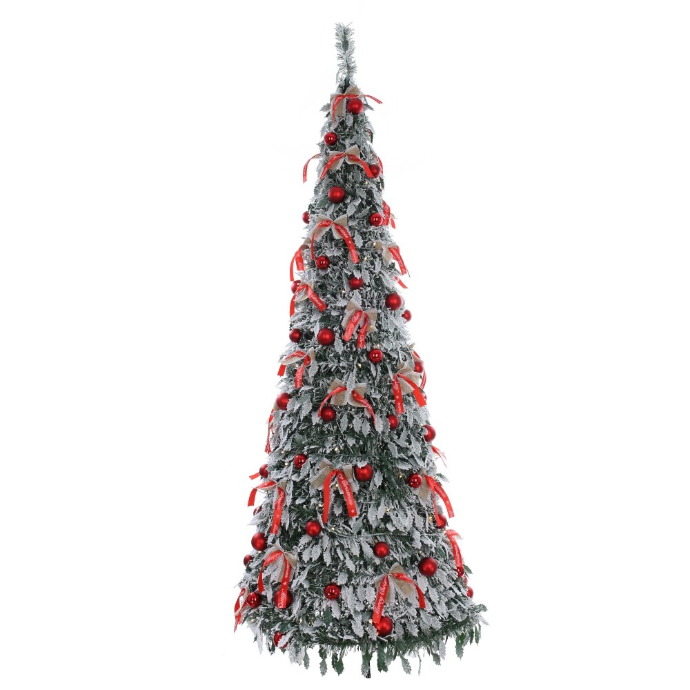 Елка искусственная с подсветкой 210см 200LED 72 шара + банты, экспресс сборка арт.823567 по цене 