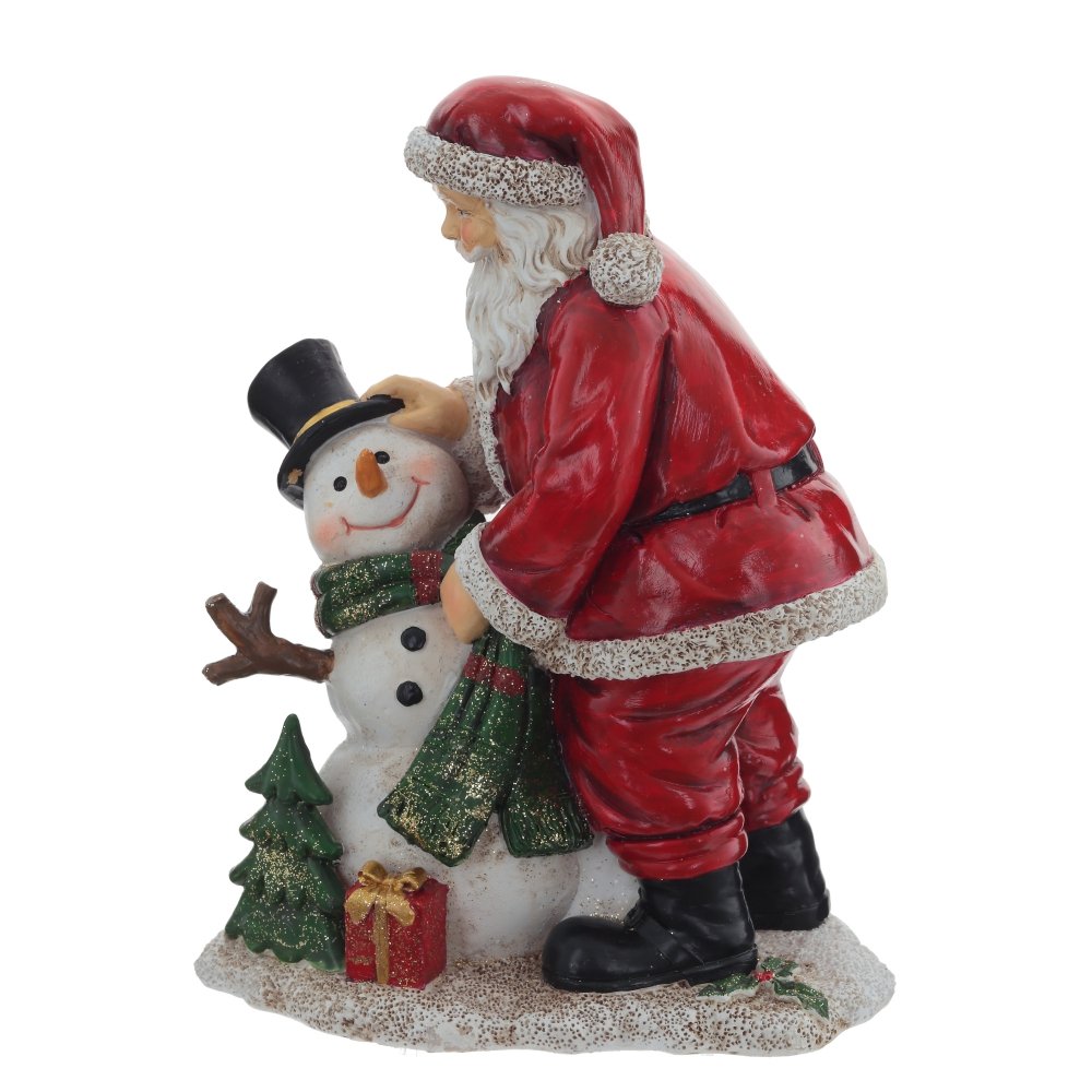 Фигурка декоративная Дед Мороз со снеговиком 16х8х19см по цене 