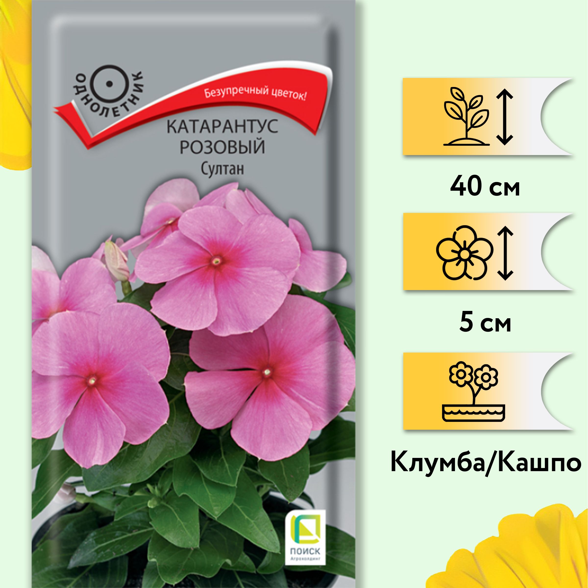 Семена Катарантус розовый Султан 0,1 гр  Поиск 