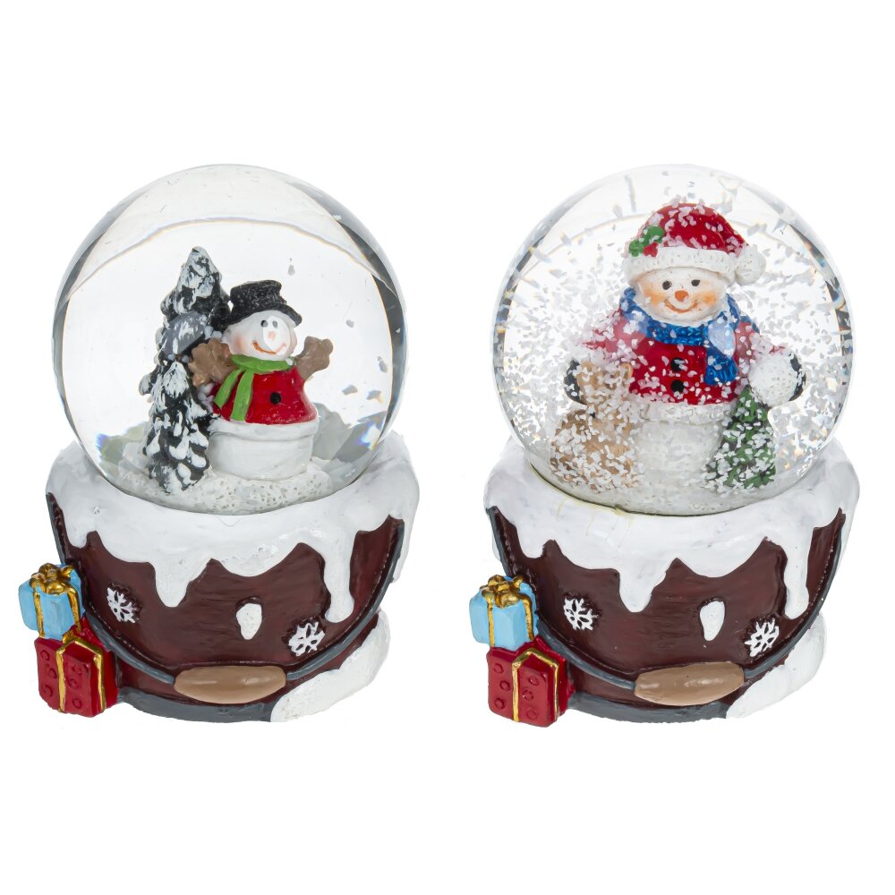 Фигурка декоративная в стекл шаре Снеговик 4,5см 2в. арт.794146 по цене 