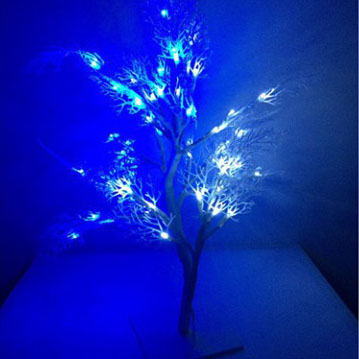Дерево светодиодное Морозко Синий и белый 50 см, 54 светодиода по цене 