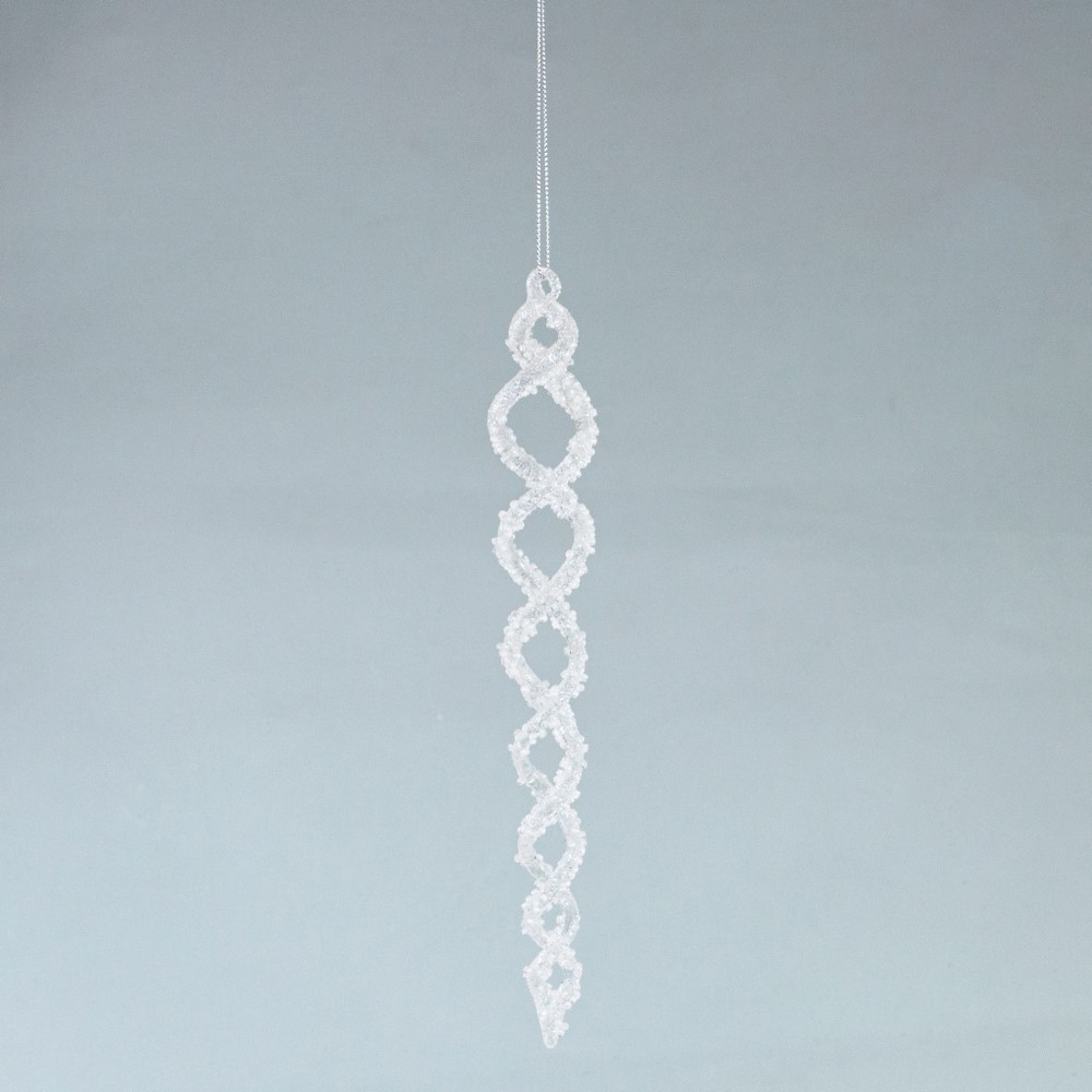 Украшение подвесное Сосулька с глиттером 25см арт.к000027318 по цене 