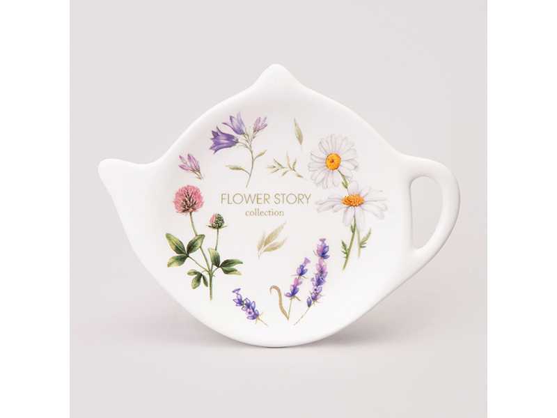 Подставка под чайный пакетик Агнесс История цветов 12x8,5x1,5см, керамика арт.358-2184 по цене 