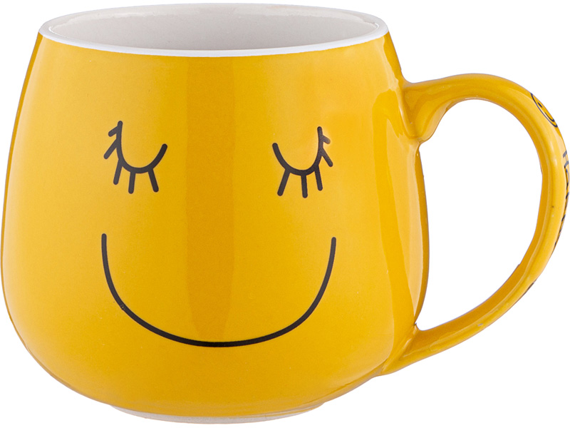 Кружка Веселый смайлик 300мл 9х8,2см керамика арт.155-147 по цене 
