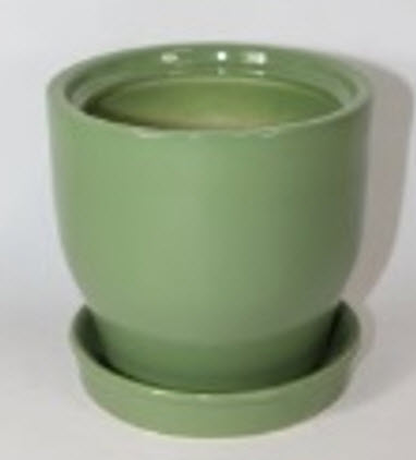 Горшок Крокус №3 13,5х9см 0,7л зеленый, керамика арт.10005549 по цене 