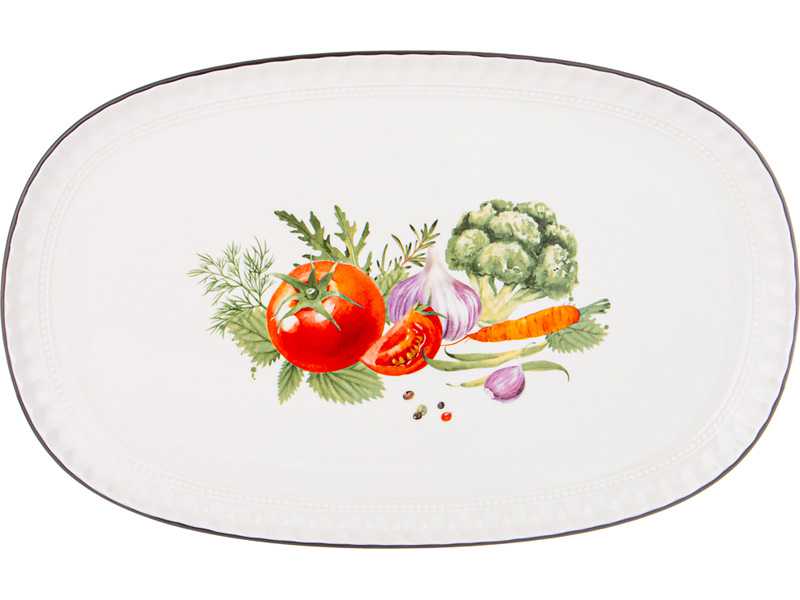 Блюдо овальное Лефард Кухонные страсти 36,5x23,1x2,3см, фарфор арт.189-480 по цене 