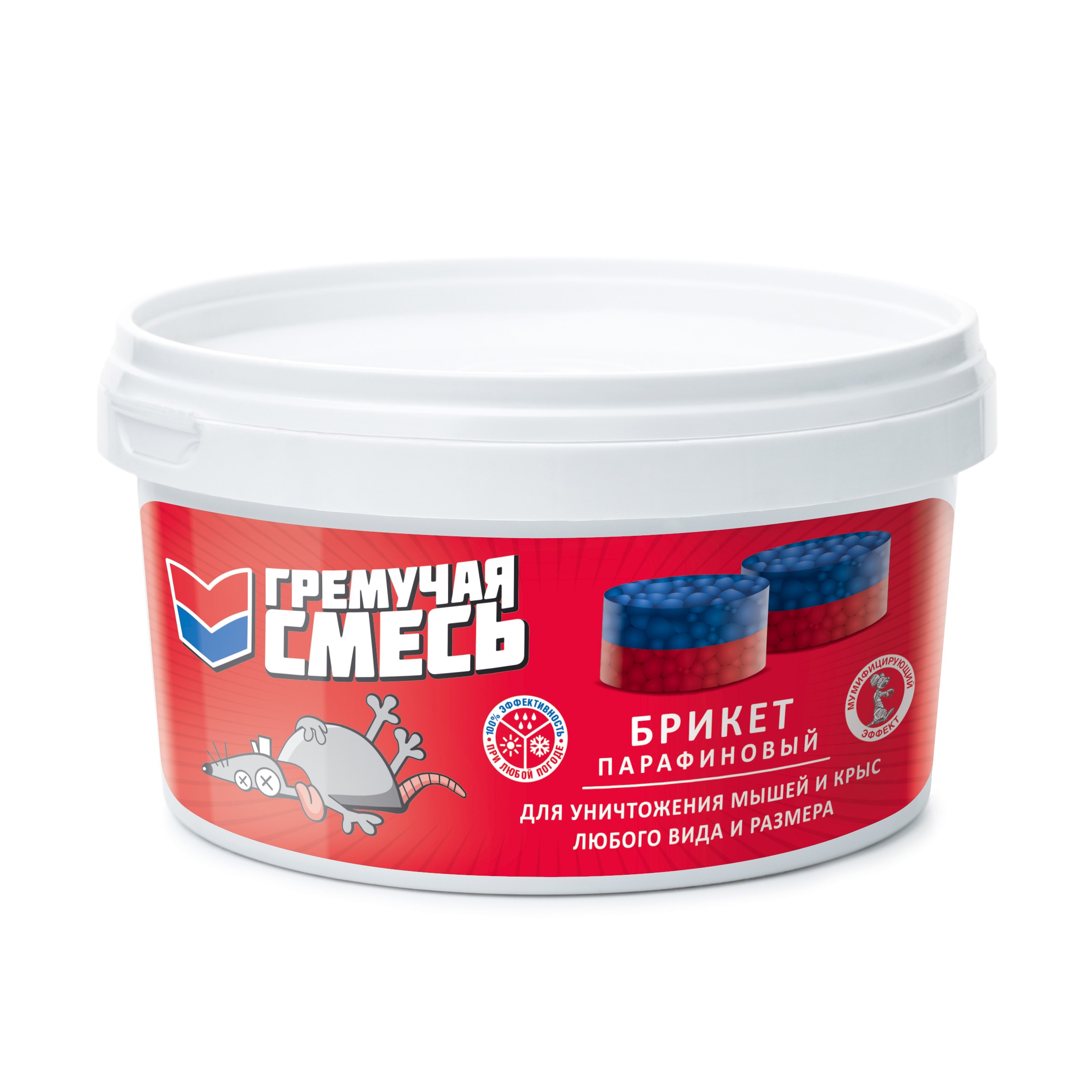 Родентицид Гремучая смесь  от крыс и мышей парафиновый брикет 400г по цене 